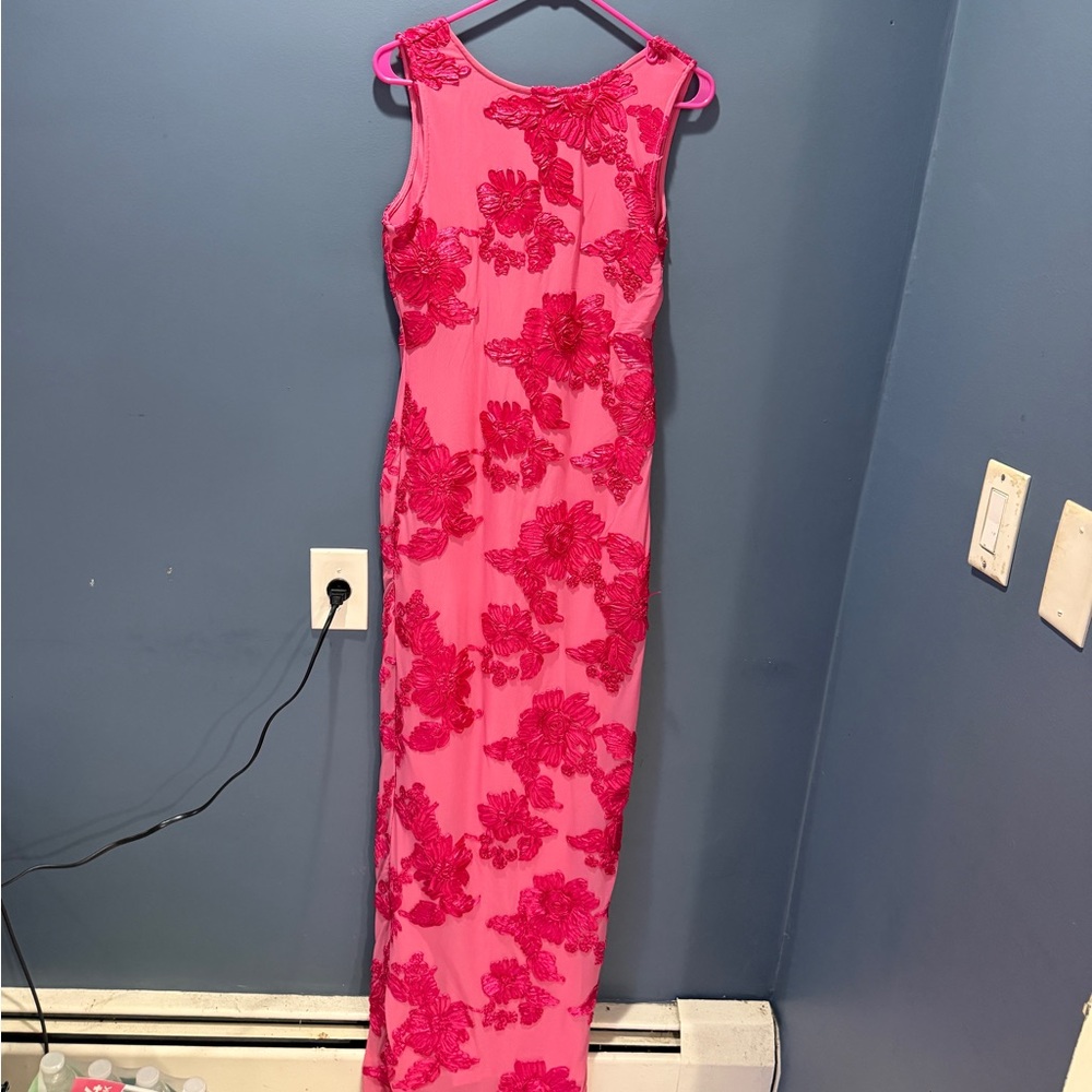 Fashion Nova Pink Floral Maxi Dress